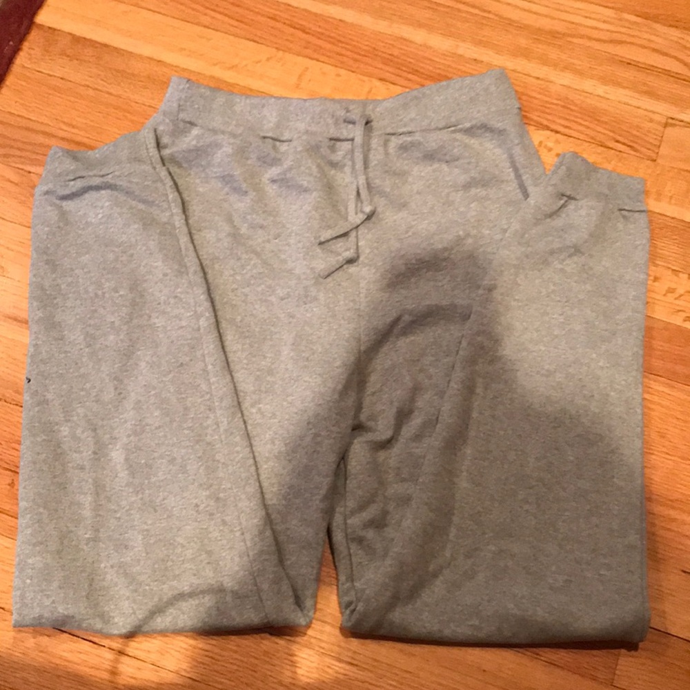 grey high waisted sweatpants